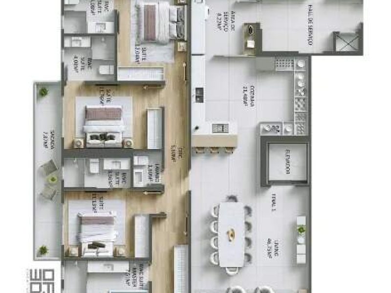 Apartamento com 4 Suítes no Altimare no Bairro Fazenda