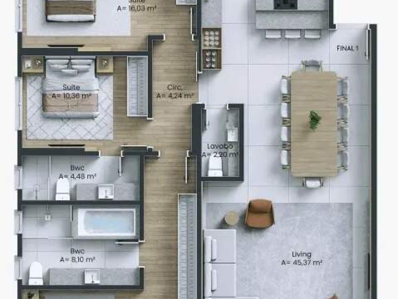 Apartamento com 3 Suítes no Centro de Itajaí no Monserrato