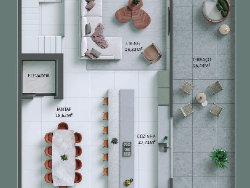 Cobertura com Vista para a Beira-Rio no Altimare na Fazenda em Itajaí